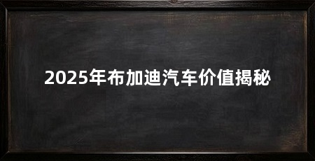 2025年布加迪汽车价值揭秘