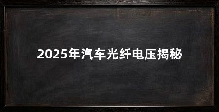2025年汽车光纤电压揭秘