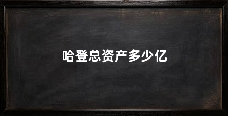 哈登总资产多少亿