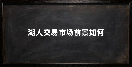 湖人交易市场前景如何