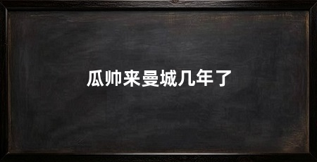 瓜帅来曼城几年了