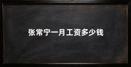 张常宁一月工资多少钱