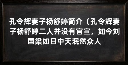 孔令辉妻子杨舒婷简介(孔令辉妻子杨舒婷二人并没有官宣,如今刘国梁如日中天泯然众人