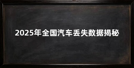 2025年全国汽车丢失数据揭秘