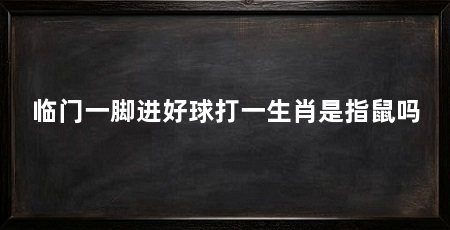 临门一脚进好球打一生肖是指鼠吗
