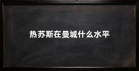 热苏斯在曼城什么水平