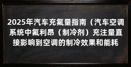 2025年汽车充氟量指南（汽车空调系统中氟利昂（制冷剂）充注量直接影响到空调的制冷效果和能耗