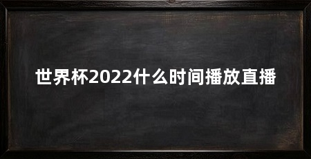 世界杯2022什么时间播放直播