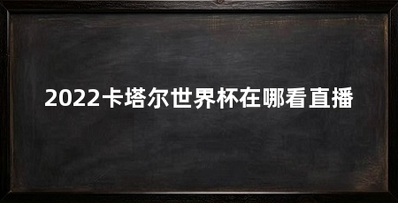 2022卡塔尔世界杯在哪看直播