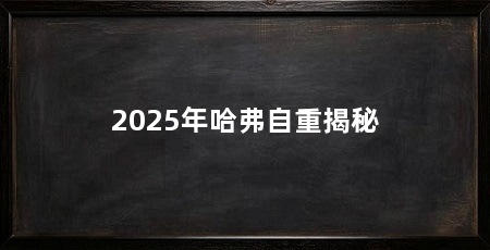 2025年哈弗自重揭秘