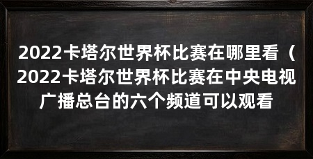 2022卡塔尔世界杯比赛在哪里看（2022卡塔尔世界杯比赛在中央电视广播总台的六个频道可以观看