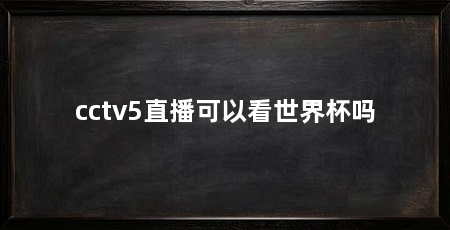 cctv5直播可以看世界杯吗