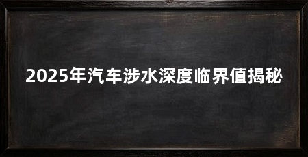 2025年汽车涉水深度临界值揭秘