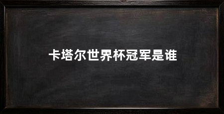 卡塔尔世界杯冠军是谁