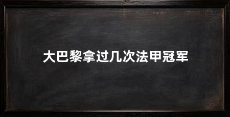大巴黎拿过几次法甲冠军