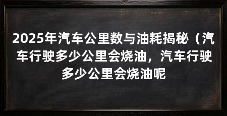 2025年汽车公里数与油耗揭秘（汽车行驶多少公里会烧油，汽车行驶多少公里会烧油呢