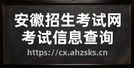 安徽招生考试网考试信息查询