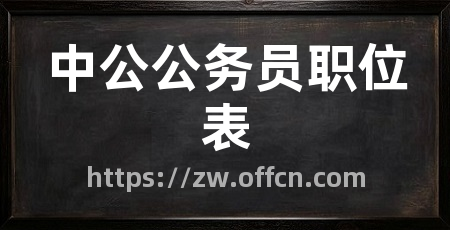 中公公务员职位表