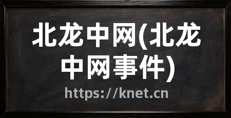 北龙中网(北龙中网事件)