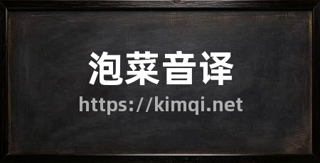 泡菜音译